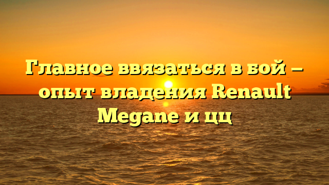 Главное ввязаться в бой — опыт владения Renault Megane и цц